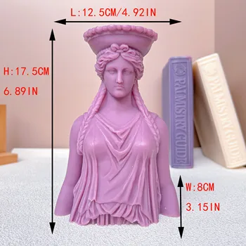 Didelis graikų Deivė Ramstis Statula Silikono Formos 3D Romėnų Deivės Žvakė Pelėsių Gamybos Gipso Šokolado Ledo Blokas Pelėsių