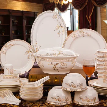 Jingdezhen indai ir stalo įrankiai nustatyti kaulų kinijos stalo Kinijos paprasta keraminių buities patiekalus ir lazdelės Dovanų Rinkinys