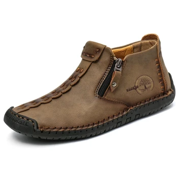 KEZZLY Karšto stiliaus vyriški rankų darbo odiniai batai mados atsitiktinis vyriški batai Gamyklos tiesioginio pardavimo gali būti siunčiami vardu vyriški batai