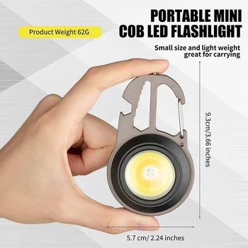 4 Vnt. LED Mini COB Fotoblykstės 7 Šviesos Režimas, Šviesos Keychain Žibintuvėlis 500 Liumenų Šviesus Kišeninis Žibintuvėlis Įkraunamas