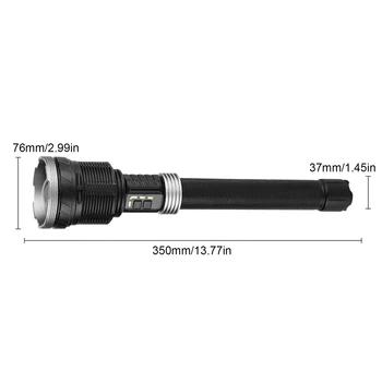 XHP360 Ryškus LED Žibintuvėlis IPX5 150W Įkrovimo Didelės Galios Ilgo Nuotolio Dukart paspauskite jungiklį teleskopinis zoom
