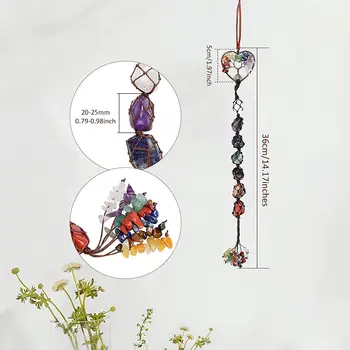 Jogos Pendant Crystal Originalus Pakabukas Čakra Medžio, Akmens Pakabukas Brangakmenio Papuošalai Gyvenimas Kabo Rankomis austi Septynių spalvų