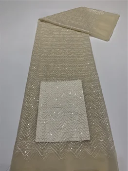 2023 Aukštos Kokybės Nėrinių Audinio lapai Granulių Vamzdis Blizgučiai Siuvinėjimas Dizaineris Siuvimo Vestuvių Suknelės Sijonas Drabužių 5 Metrų
