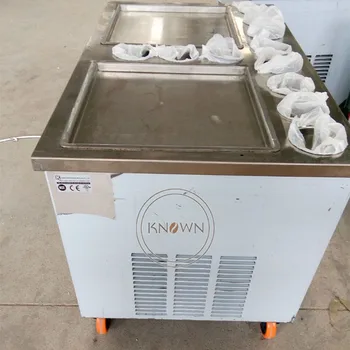 mailius ledų mašina keptas ledų roll mašina, Didelės Talpos Komercinės Nerūdijančio Plieno, Dvigubo Cilindro
