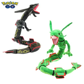 80cm Pokemon Green Dragon Liekong Dragon Juodas Dangus Drakonas su Skeleto Stiliaus Pliušinis Lėlės Anime Periferinių Vaikų Žaislas Dovana