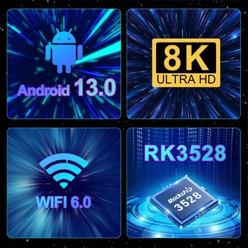 G96max RK3528 Smart TV Box Android13.0 Paramą 8K 2.4 G/5G Wifi6 Set-top Box RK3528 Dvejopo Juostos WiFi Media Player 