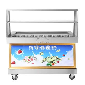 Karšto parduoti vieną visos 1+ 7 vaisių padėklai keptas ledų mašina, nerūdijančio plieno ice cream maker 