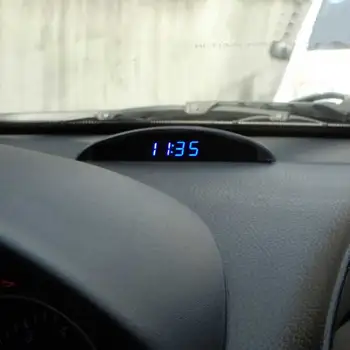 Universalus Naujų Automobilių Šviesos LED Skaitmeninis Automatinis Laikrodis Termometras Voltmeter Transporto priemonės bagažo skyriaus 12V, Ekranas su Atminties Funkcija