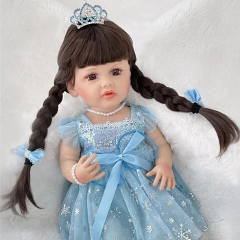 55cm Minkšto Silikono Vaikiška Mergaitė 3-D Gyvenimą, Pavyzdžiui, Švietimo Princesė Lėlės Vaikų Auklėjimas Žaidimas Žaislas
