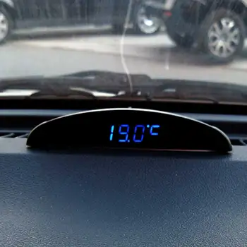 Universalus Naujų Automobilių Šviesos LED Skaitmeninis Automatinis Laikrodis Termometras Voltmeter Transporto priemonės bagažo skyriaus 12V, Ekranas su Atminties Funkcija