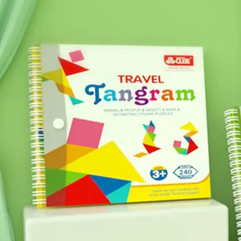 Tangrams Vaikams Amžius 4-8 Magnetinio Modelio Blokai Montessori Kelionę Žaidimai, IQ Knygos Švietimo Žaislas Smegenų Kibinimas Dovana Vaikams